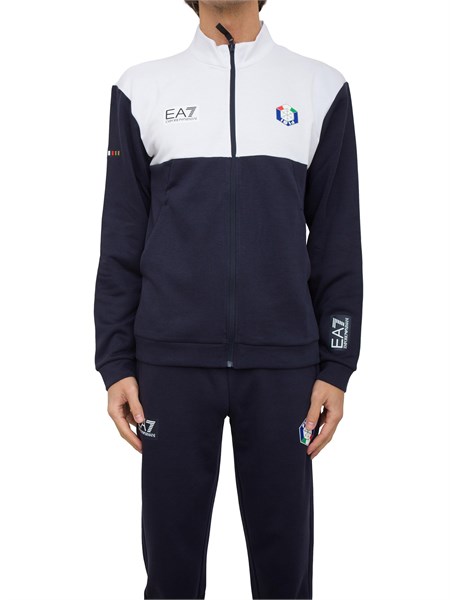 felpa uomo ea7 emporio armani blu 6dpm3fpjmbz