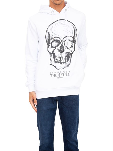 felpa uomo philipp plein bianco mjb2543pjo002n