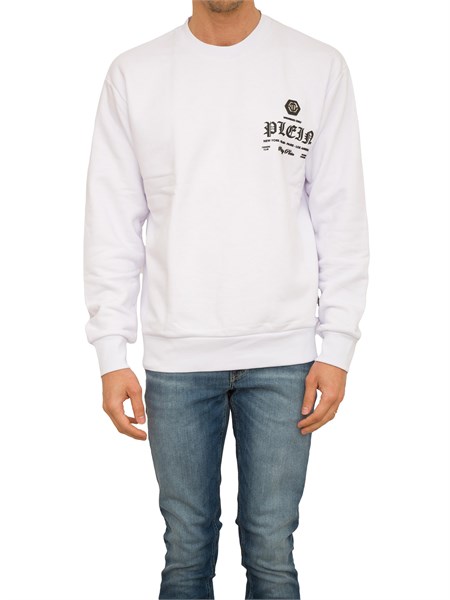 felpa uomo philipp plein bianco mjo1193pjo002n