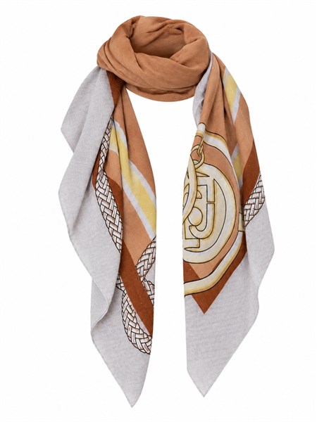 foulard liu jo donna in tessuto stampato cammello 2a6049t2745