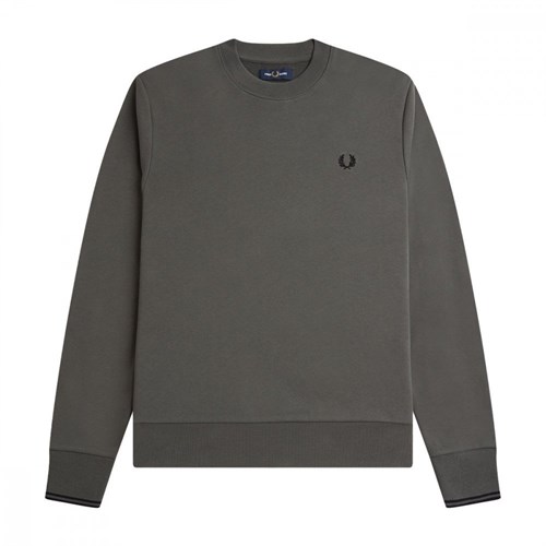 FRED PERRY FRED PERRY M7535 638 Felpa Girocollo Verde Uomo in Felpe