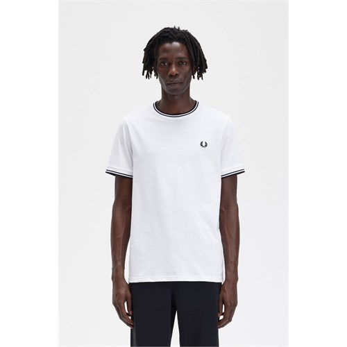 FRED PERRY FRED PERRY M1588 100B T-Shirt Bianco Uomo in T-shirt