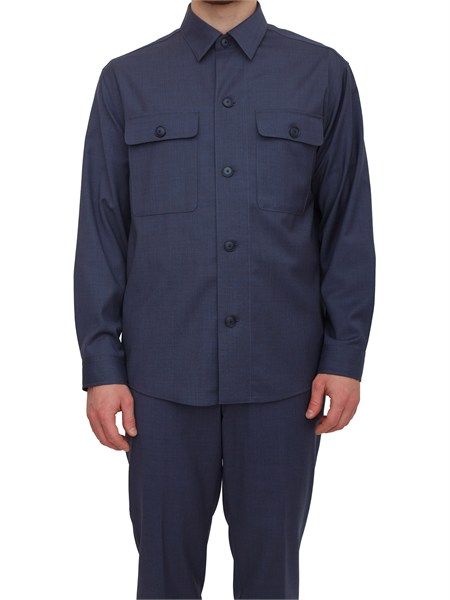 giacca camicia p carper boss uomo in lana vergine blu p carper os wg 26250561628