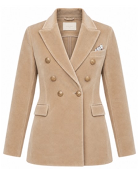 giacca donna doppiopetto circolo 1901 in velluto beige fd4062