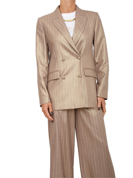 giacca doppiopetto donna fracomina taupe fs25wj3003w479t4