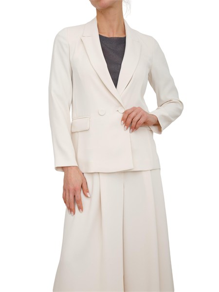 giacca doppiopetto donna iblzannata iblues in crepe avorio iblzannata