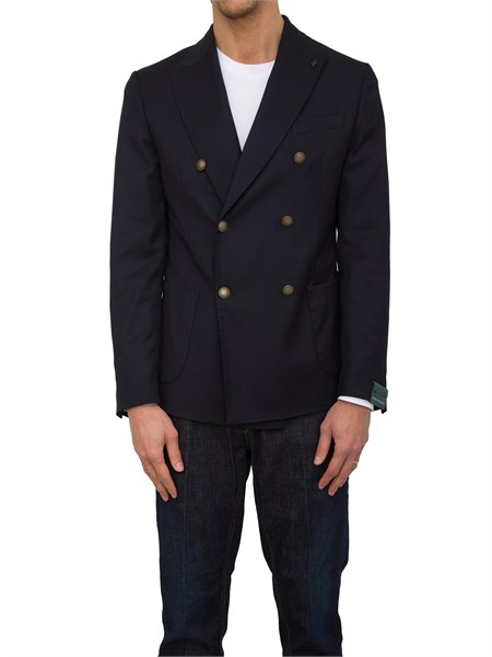 giacca doppiopetto uomo bottega marchigiana blu nacostela