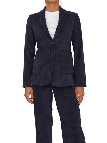 giacca monopetto bino emme marella in velluto blu a coste bino