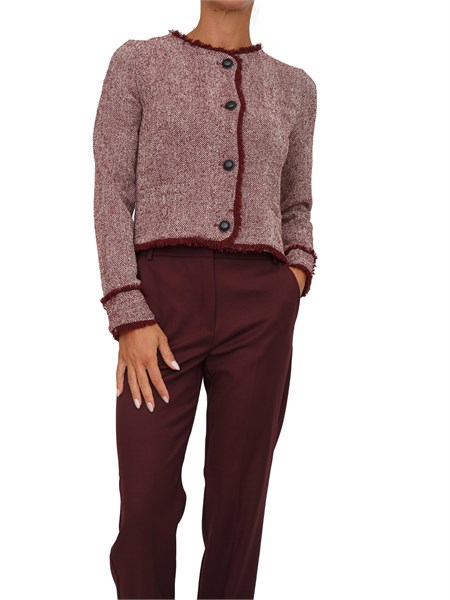 giacca monopetto donna emme marella bordeaux scacco