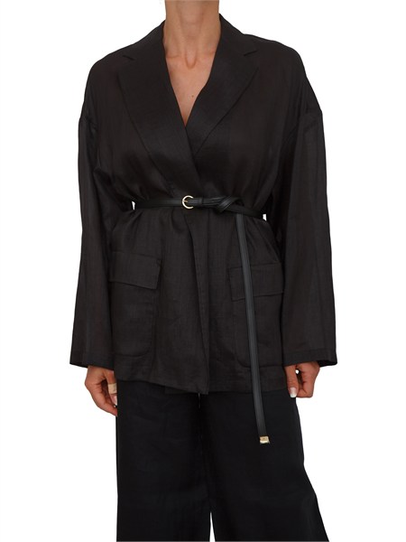 giacca mstfatto max mara studio in tela ramie nera mstfatto