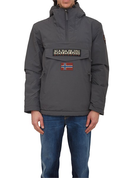 giacca rainforest napapijri in tessuto tecnico grigio rainforestpocket2np0a4gmdh981