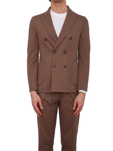 giacca uomo doppiopetto circolo 1901 in piquet filo di scozia marrone cn5176