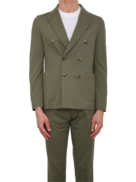 giacca uomo doppiopetto circolo 1901 in piquet filo di scozia verde cn5176