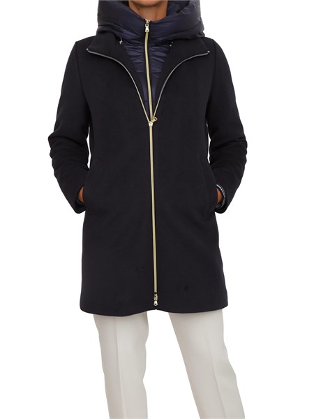 giaccone bacio emme marella in panno soft blu bacio