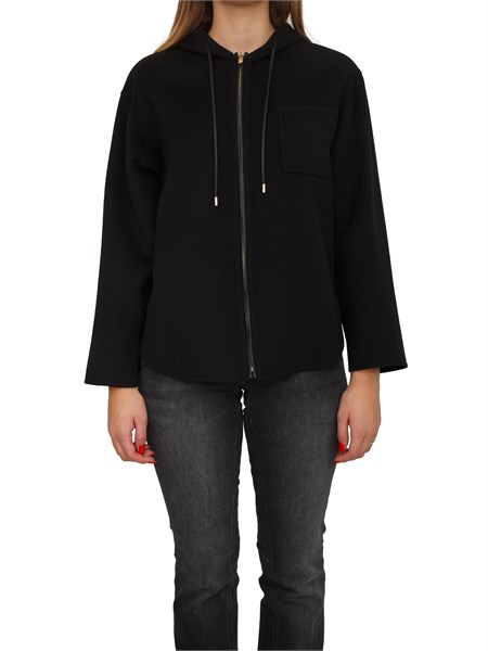 giaccone mina di max mara in lana cashmere e seta nero mina