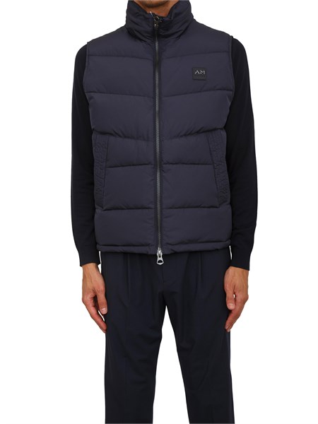 gilet antony morato in tessuto tecnico blu con eco imbottitura dupont sorona mmco00956fa600243
