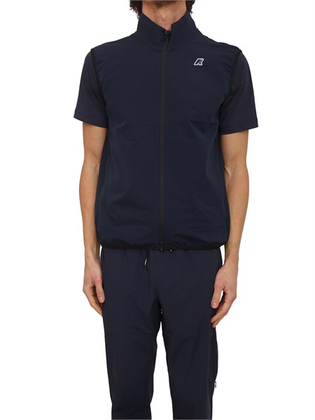 gilet unisex flaner k way in felpa tecnica blu k8143vw