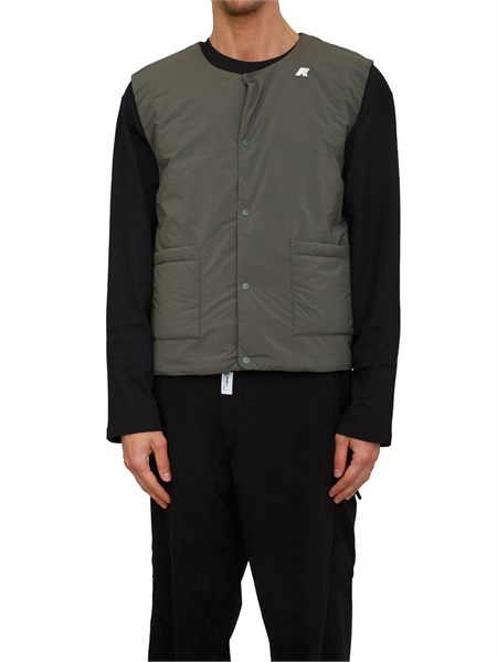 gilet uomo k way modello valty in nylon verde k2136jw