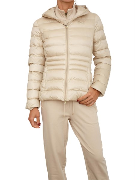 giubbino donna ea7 emporio armani in nylon shiny beige 7w000684af12475