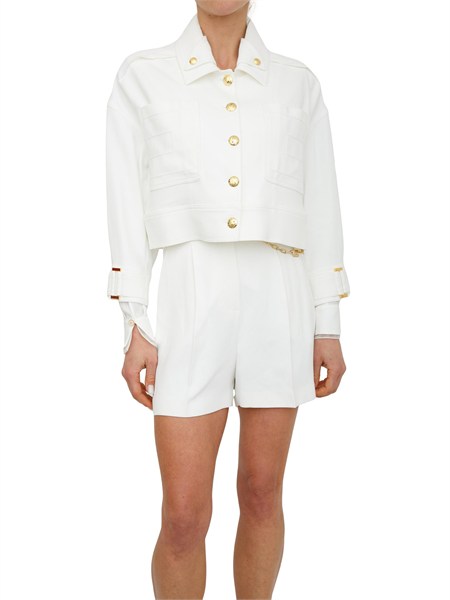giubbino elisabetta franchi in gabardina bianca gb00561e2