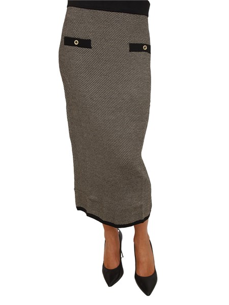 gonna erada kocca in maglia lurex a righe nera e tortora eradapgo7383abfa0000