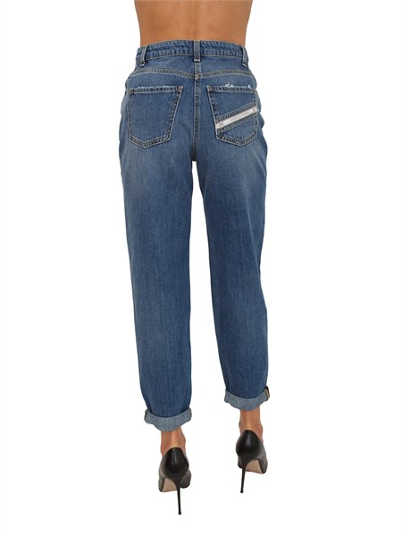 jeans elisabetta franchi in denim medio gamba ovetto pj27d61e2