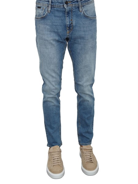 jeans kurt antony morato comfort tapered fit in denim medio sfumato mmdt00282fa750607 w02130