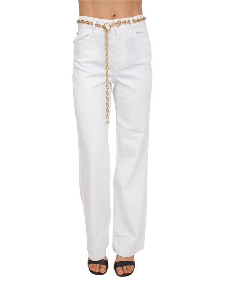 jeans stella nenette in denim bianco e catena oro 41bb stella