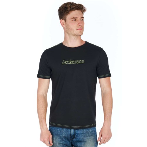 JECKERSON JECKERSON Contrast Blackmoonless+GREEN in T-shirt