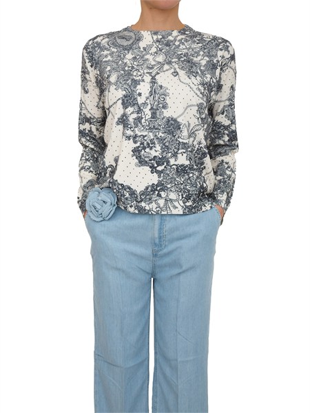 maglia blugirl in misto viscosa stampa pizzo ra6163ma92r