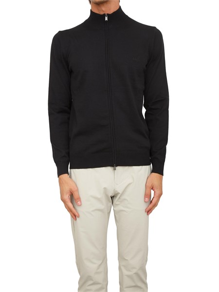 maglia cardigan boss uomo in lana vergine nero balonso l50476347