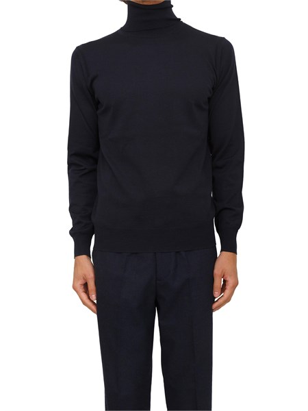 maglia dolcevita paolo pecora in lana merino blu a003f001