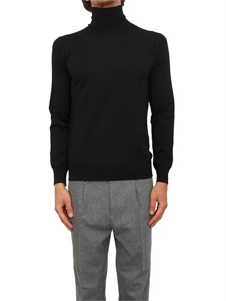 maglia dolcevita paolo pecora in lana merino nera a003f001