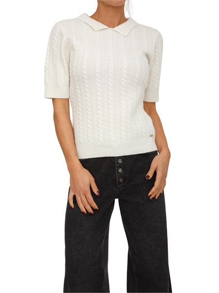 maglia donna fracomina cashmere e lana bianca fr25wt7033k53201