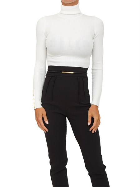 maglia elisabetta franchi in lyocell e seta avorio mk60b58e2