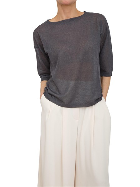 maglia emmangizia di emme marella in lurex grigia emmangizia