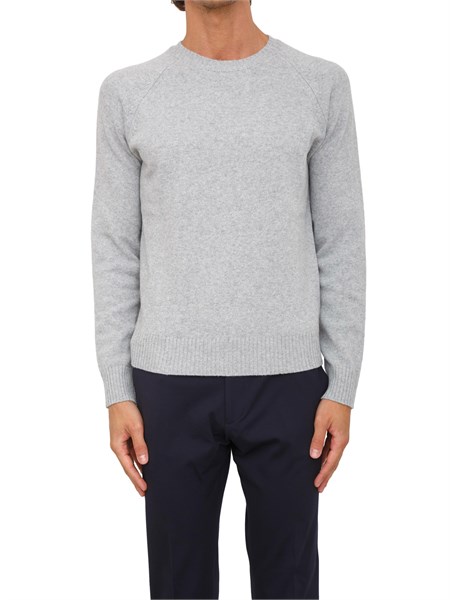maglia girocollo aiace galassi in lana e cashmere grigio chiaro 1859620