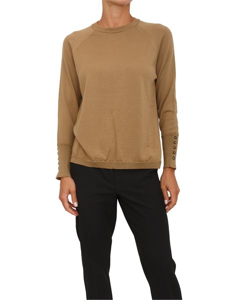 maglia girocollo anna molinari in misto lana cammello ma 111