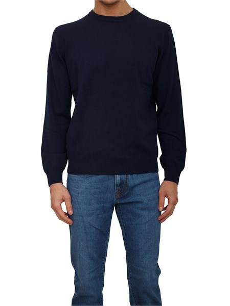 maglia girocollo corneliani in lana e cashmere blu 26m4142625613