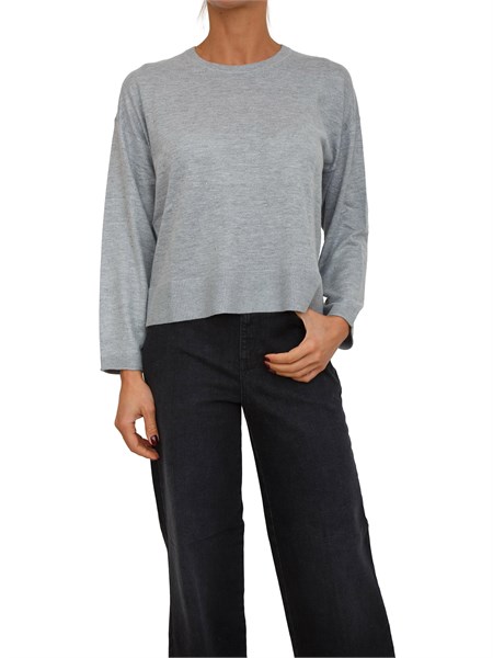 maglia grigia morale nenette in misto lana con strass morale