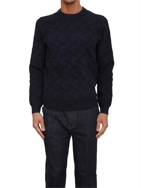 maglia guess jeans in maglia blu lavorazione jacquard m5br19z0470