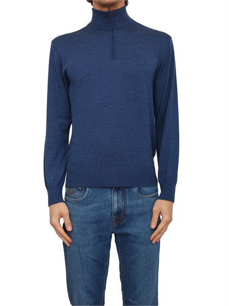 maglia mezza zip paul shark uomo x soft in lana blu 15311164