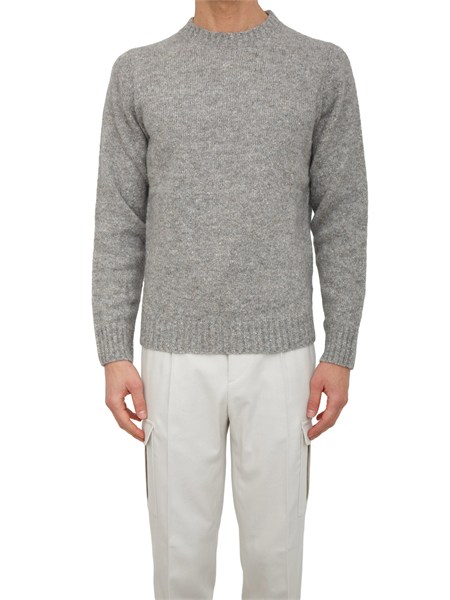 maglia peserico uomo in filato mouline bottonato grigio r59438f0509202