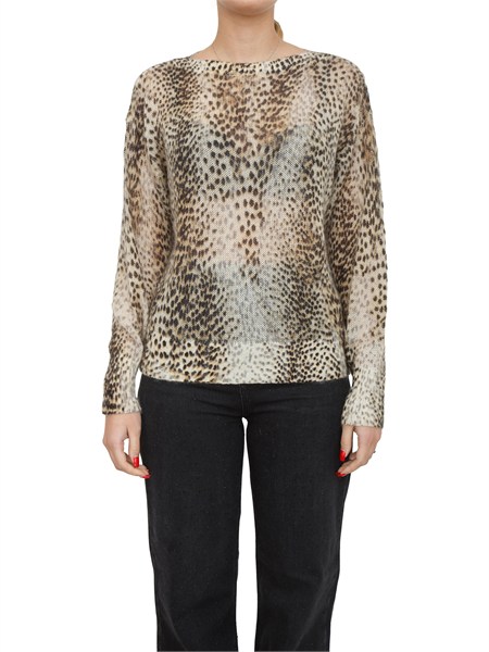 maglia twinset in misto mohair stampa animalier 252tt3501