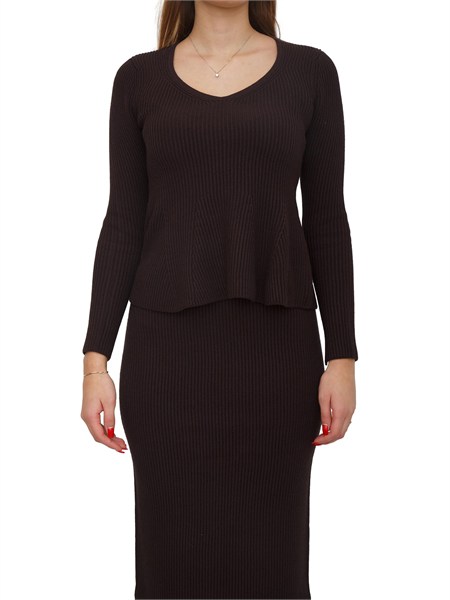 maglia twinset misto viscosa marrone 252tt3141