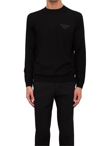 maglia uomo emporio armani in pura lana vergine nera em002419af14158