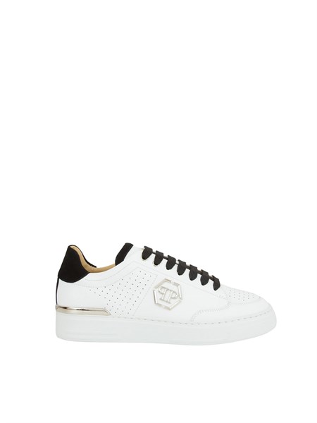 mix leather lo top sneakers bianco