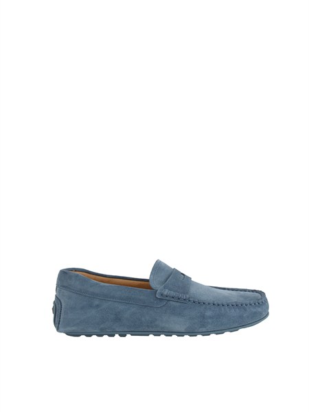 mocassini boss uomo in pelle scamosciata azzurra noel mocc sdpeb50541750