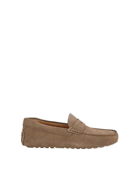 mocassini boss uomo in pelle scamosciata beige tortora noel mocc sdpeb50541750