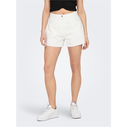 ONLY ONLY 15286849 Wht Onlelena Short Bianco Donna in Bermuda